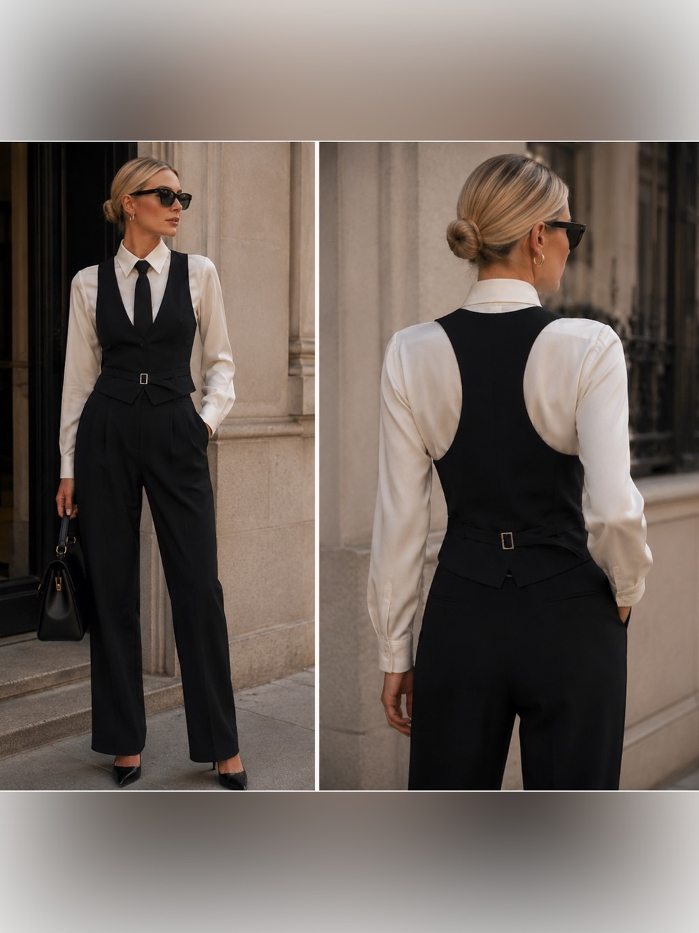 Seduction Elevated Black Tailored vest Sz M